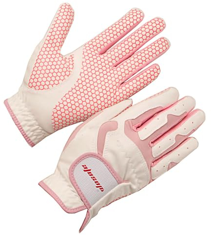 YaoFafa2178 Golfhandschuhe für Damen, 1 Paar, Linke Hand, Rechte Hand, Golfspieler, Atmungsaktives Mesh-Mikrofasertuch, rutschfeste Partikel, Golfzubehör,XL(Length19.5cm)