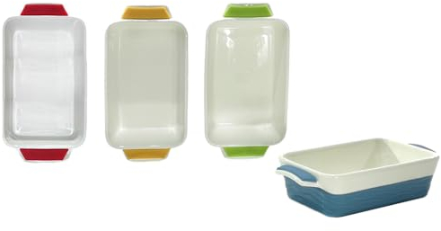 Pirofila da forno con manici in silicone antiscottatura teglia per microonde rettangolare tegame temperato casa cucina ristoranti