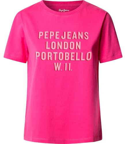 Pepe Jeans Camiseta Ruby para Mujer, Color Rosa (Fucsia), L, Rosa (Fucsia), L