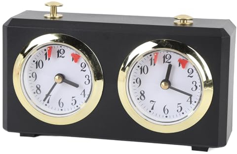 Retro-Analog-Schachuhr-Timer, Professionelle Schachuhr mit Großen Zifferblättern, Leicht Ablesbar, Mechanischer Schach-Timer Zum Aufziehen für Schachbrett-Internationalschach,