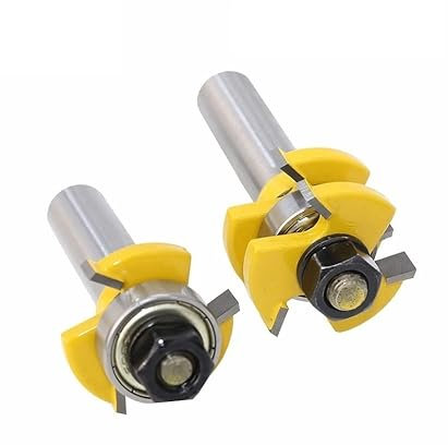 2 STÜCKE 1/2 12,7 MM Schaftfräser Holzschnitzerei Zunge Nut 3 Zähne T-Form for Holzfräser Set Fräser
