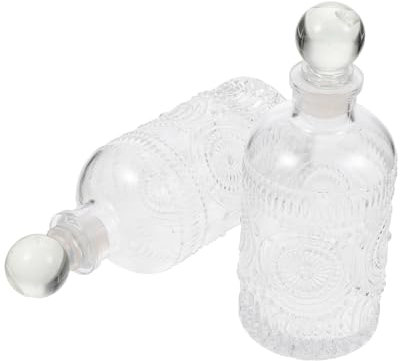 Cabilock Botellas Difusoras De Fragancia Vintage De Vidrio De 200 Ml, Rellenable, Juego De 2 Unidades, Diseño Tallado, para Aromaterapia Hogar, Sala y Baño