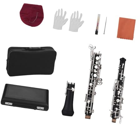 Oboeninstrument, halbautomatisches Holzblasinstrument mit 22 Tasten, synthetisches Holz, praktische Tragetasche, ideal für Anfänger & Profis, 60 cm