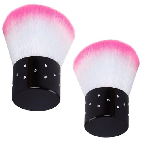 2pcs Nagelkunststaubpulver Remover Pinsel, weiche und bequeme feine Bürstenkopfstaubbürste für Nägel, 1,6 x 2,5 Zoll Nägelkunststaub sauberer Pinsel für Frauen