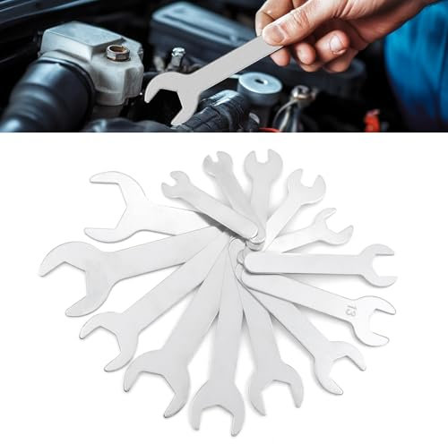 Biqing 14 pezzi Set di chiavi sottili 2mm chiave inglese regolabile metriche da 4-27 mm per riparazioni di biciclette, motociclette e automobili