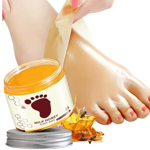 Milk & Honey Peeling Foot Masks, Honey Peel Off Foot Wax, Honey Foot Wax, Moisturizing & Nourishing, Low Allergy Formula Feet Care Products, Hydrating Foot Masks for Feet Peel Off Mask