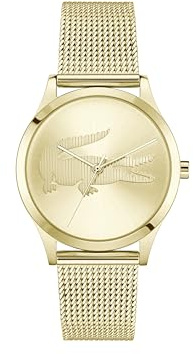 Lacoste Analoge Armbanduhr für Damen, weißes strukturiertes Silikonarmband