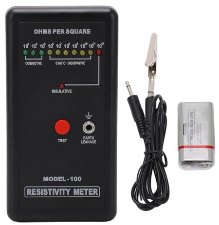 Cpolebev Tester di Superficiale, Misuratore di Resistività Statica Elettrostatica Portatile, Strumento di Misura Tester di Elettricità