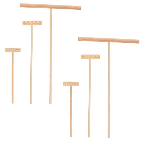 Miniature Rake Sand Art Accessory 2 Sets Wood Tool for Tabletop Use