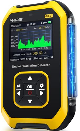Detector de Radiación Nuclear con Contador Geiger - Dosímetro de Radiación FNIRSI con Pantalla LCD, Medidor Portátil de Radiación Beta-Gamma Recargable, 5 Unidades de Dosis Conmutables