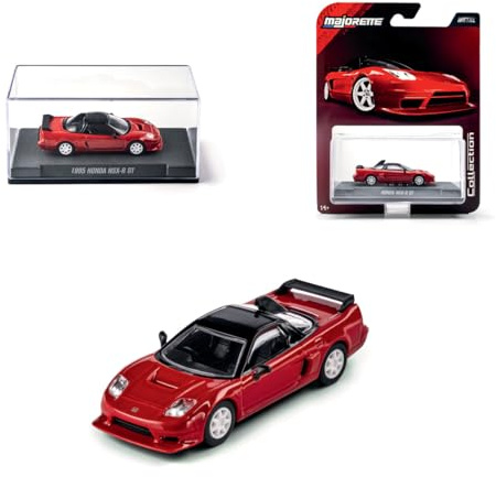Majorette Collection 1995 Honda NSX-R GT Voiture en métal Rouge et Noir, échelle 1:64, Roues en Caoutchouc, phares Transparents, présentoir à vis, spécial Collection 14 Ans (8505001005)