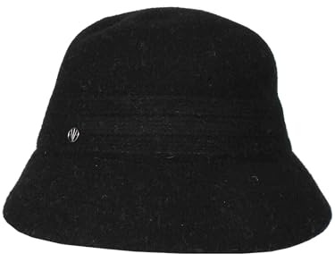 LOEVENICH Glockenhut | Wollmischung | Damen | OneSize | Modisches Accessoire für Herbst & Winter Black