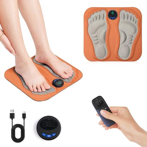 SGZIOO EMS Fussmassagegerät Elektrisch, Hermhoffer Fußmassagegerät Pro, fußmassagegerät Durchblutung mit 15 Intensitäten, 6 Modi, Fernbedienung, Foot Massager für Schmerzlinderung, Muskelentspannung