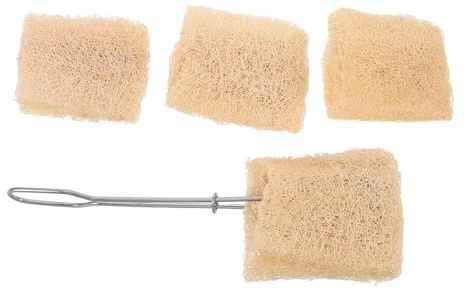 Abaodam Brosse à Biberon en Luffa Naturelle avec Tête Interchangeable X3, Brosse Souple Longue et Flexible pour Nettoyage en Profondeur, Accessoire Réutilisable pour Biberons et Verres,