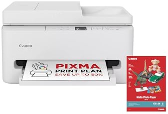 Canon PIXMA TS7550I - All-in-One Printer with Wi-Fi Connectivity, 35-sheet ADF & 1.42” OLED Display PIXMA Print Plan - Includes MP-101 A4 Photo Paper, 5 Sheets