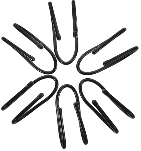 BETOOKY 6pcs Black Plastic Fence Hooks for Garden Tool Hanger and Pool Equipment, Easy Installation Space-Saving Utility Hooks for Vacuum Hoses and Leaf Rakes in Gardens and Swimming Pools