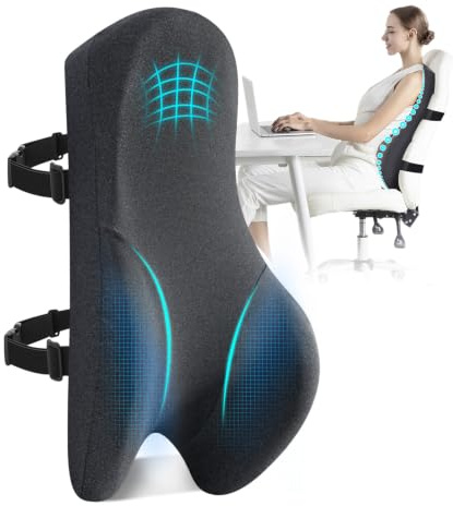 High Back Support Cushion for Office Chair, Memory Foam Lumbar Support