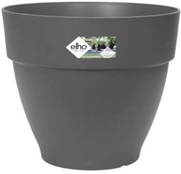 elho Vibia Campana 40cm Blumentopf - Anthracite | Ø 39 x H 33.4 cm | Für den Außenbereich geeignet | 100 % recycelter Kunststoff