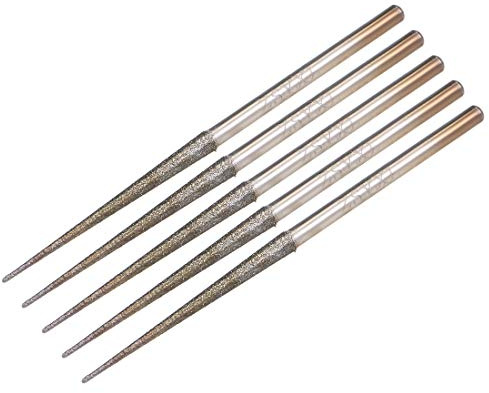 sourcing map 5Uds Mini Diamante Rebabas Brocas Esmerilado 2, 35mm Vástago | Taladro Tallado Giratoria Herramienta, para Vidrio Piedra Cerámica, 2, 6mm Cónico