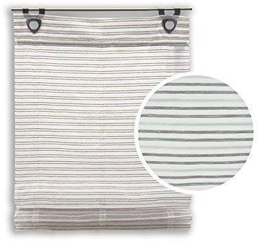 Raffrollo Bambusoptik | Taupe Creme | inkl. Haken | ohne Bohren | BxH 45/60/80/95x130cm | (BxH 45x130cm)