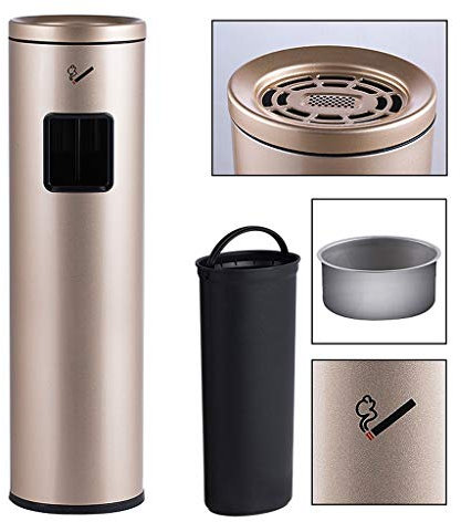caihuashopping Mülltonnen Standascher Bin, 2 in 1 Metall-Mülleimer Zigarette Aschenbecher Stand mit Inneneimer, Innen Außen Pub Tidy Restaurant Küchenabfalleimer