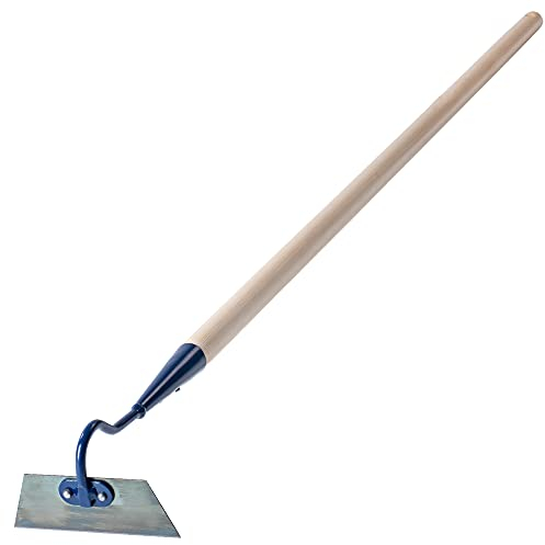 KADAX Gartenhacke aus Metall, Hacke mit Stiel aus Holz, Unkrauthacke zum lockern, lüften und jäten des Bodens, Gartenzubehör zum entfernen von Unkraut (W: 14cm, Trapezform)