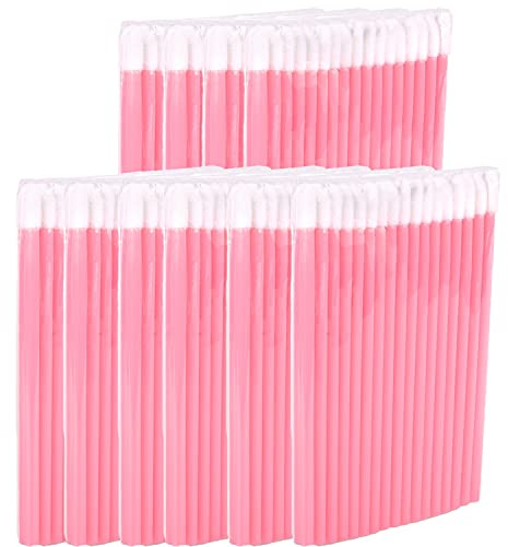 P-Beauty Cosmetic Accessories | Mikrofiberläppborste lämplig för ögonfransförlängning | engångs läppborste | kosmetika läppborste | luddfri borste | läppborste | rosa | 50–500 stycken (500)