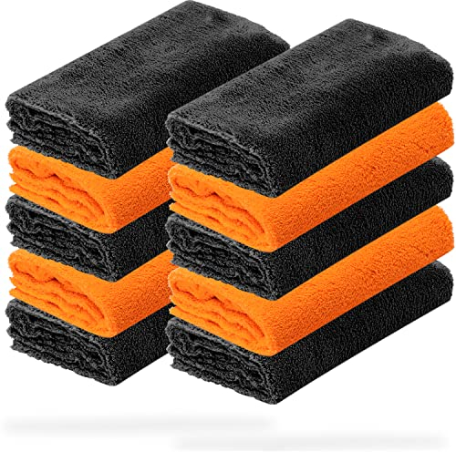 detailmate Auto Microfasertücher 40x40 550GSM randlos & lackschonend | 10 x Autopflege Mikrofasertuch für Innenraum, Lack, Felgen | Weiches Tuch Reinigungstuch Poliertuch
