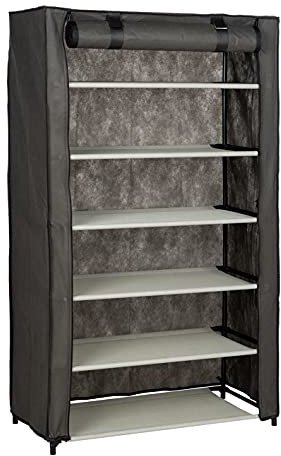 Dediam Scarpiera Scaffale Slim In Tessuto con 6 Ripiani E Struttura Salvaspazio In Acciaio, Portascarpe Multiuso con Rivestimento Richiudibile Antipolvere