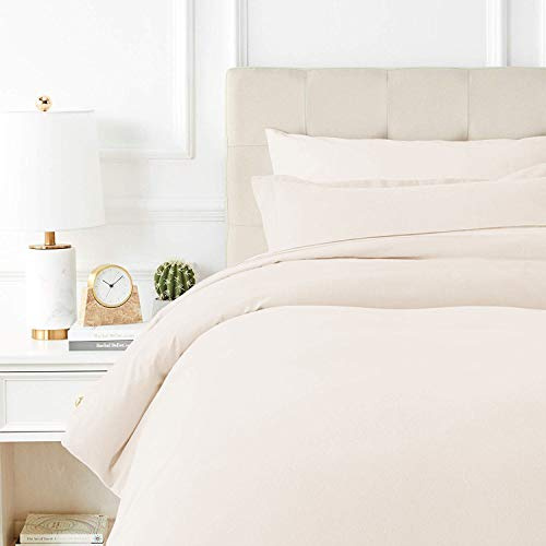 TEXAS LINEN CO. 100% Egyptian Cotton Duvet Cover King Size, 600 Thread Count 3 PC Duvet Cover, Extra Long Staple Egyptian Cotton Quilt Cover, Soft, Breathable with Hidden Zipper Closure - Ivory