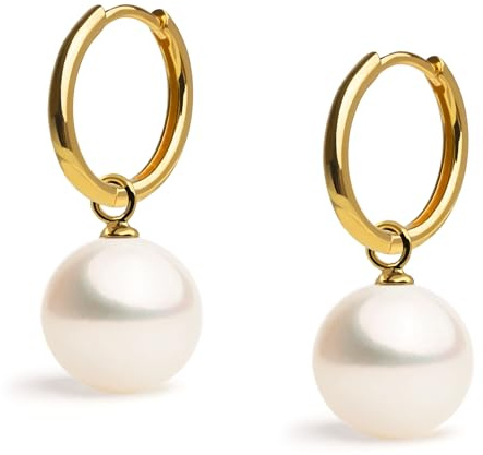 Creolen für Damen, 16 mm, mit austauschbarem Süßwasser-Zuchtperlen-Charm Secret & You – Vermeil-Gold oder 925er Sterlingsilber