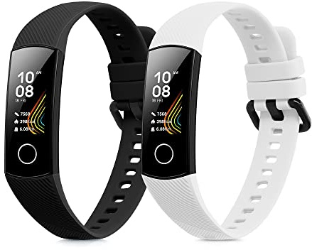 kwmobile Straps for HONOR Band 5 / Band 4 Straps - 2x Replacement Silicone Watch Bands - Smartwatch or Fitness Tracker