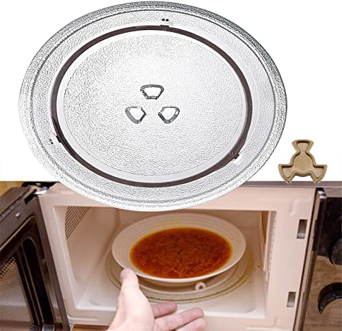 Mikrowellenteller, Rund Drehteller Für Mikrowelle, 24.5cm 25.5cm 27cm 31.5cm Durchmesser, Universall Ersatz Teller Glasplatte Für Diverse Mikrowellen, Thickened Glasplatte, Durable ( Color : Clear , S
