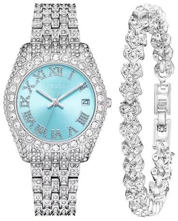 CIVO Armbanduhr Geschenkset für Elegante Damen: Analog Wasserdicht Quarzuhr mit Gold Silber Edelstahl - Klassisch Kleid Minimalistische Damenuhr mit Diamanten für Frauen Mama Freundin