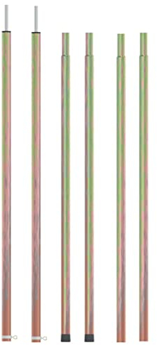 INLIFE Teleskop-Zeltstangen 170-255 cm 2 STK. Verzinkter Stahl,2.14kg,315217