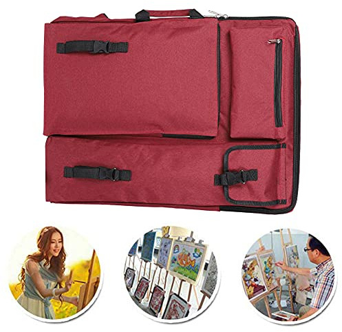 Multifunzione Grande, Borsa per il Trasporto del Tavolo da Disegno Sketch 4K Forniture Artistiche di Moda Funzionali Impermeabili (Rosso)