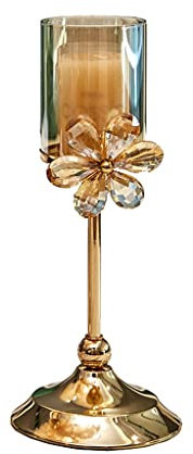 HEXEH Kerzenhalterhalter Kristalllicht Luxuskerzenhalter Dekoration Blume romantische Tisch High Foot Kerzenhalter Kerzenlicht Dinner Requision Dekoration Kandelaber (Size : A)