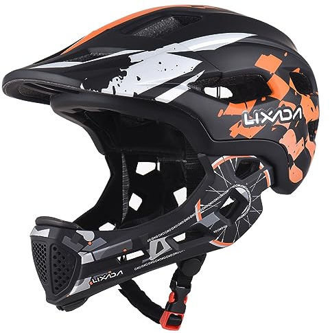 Lixada Kids Bike Helmet Detachable Full Face Helmet Adjustable Cycling Helmets Children Bicycle Helmets for Cycling Skateboarding Roller Skating