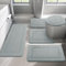 chakme Set di 5 tappetini da bagno, in morbido memory foam e tappetino per WC a forma di U, antiscivolo, lavabile, colore: grigio