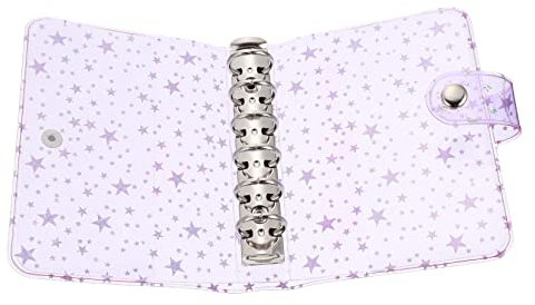 ORFOFE Ordner Pocket Binder Organizer. 6-Ringbuch abdeckung für überzüge Sammelalbum das Notebook Notizbuchhülle tragbare Tagebuchtasche Blitz Hülse Kohlenstoff Bindemittel a7 Handbuch pp