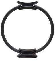 Pilates-Ring Magischer Kreis mit Doppelgriff für Yoga | Fitnessring Innenschenkeltrainer für Frauen und Männer | Widerstands-Yoga-Kreis (Schwarz, Einheitsgröße)