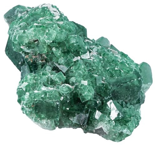 Nupuyai Grüner Fluorit Stein Kristall Druse Rohstein Edelstein Dekoration | Natürlicher Fluorit Stein, 201-300 g, Edelstein Heilstein, Mineral Kristall Druse Deko für Feng Shui Innenbereich & Garten