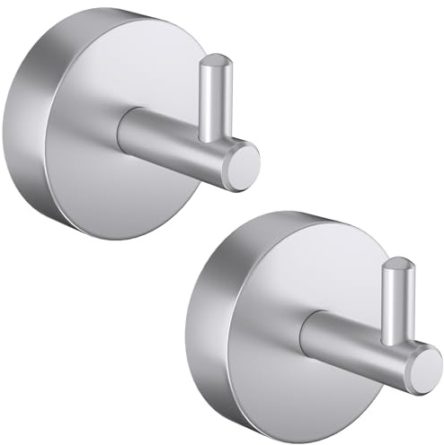 QNIIAED 2 Pack Towel Hooks for Bathrooms,Door Hook Screw in for Coat Robe