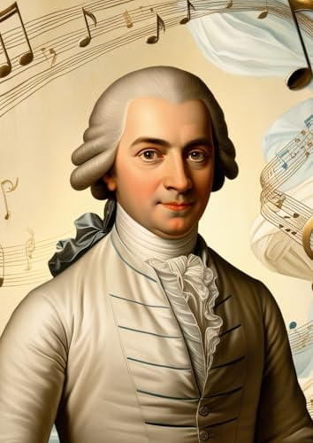 Notenheft: DIN A4 - 100 Seiten - Blanko Notenheft - Große Lineatur - Musik Schreibheft - Wolfgang Amadeus Mozart