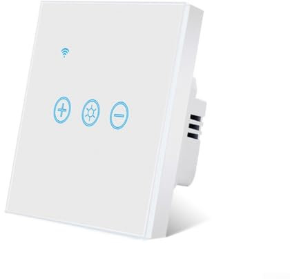 Smart Dimmer Switch, Wifi Smart Dimmer Switch AC100-240V, Light Touch Dimming, Wall White Double Touch Light Switch, For Tuya Remote Control(White)