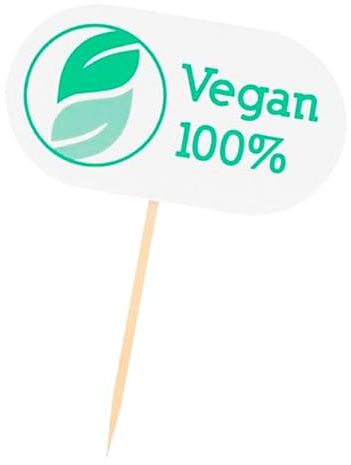 Monouso | 100 Palillos Marcador Vegan, 8cm, Palillos de Madera, Restaurantes, Catering, Eventos, Cócteles, Aperitivos