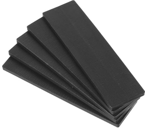 QUARKZMAN 100 Stück Unterlegplatten Kunststoff Abstandshalter 100 x 28 x 6 mm Fliesenkeile Distanzplatten Ausgleichsplatten Distanzklötze Unterlegklotz Verglasungsklötze für Fenster, Schwarz