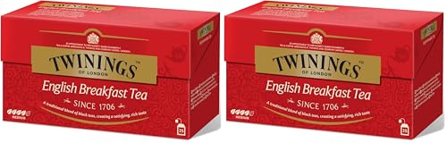 Twinings Té English Breakfast, 25 Bolsitas (Paquete de 2)