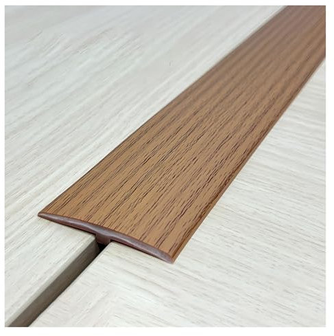 PVC Self Adhesive Floor Transition Strip, T Molding Floor Cover Strips, Cuttable Door Threshold Strip, For Door/Tile/Floor(Wood,5CM*2.0M(6.6Ft))