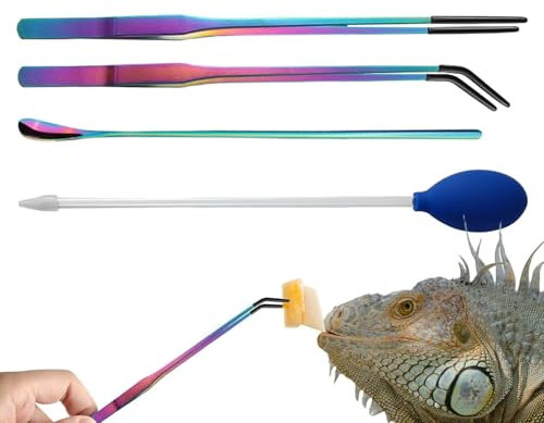 Terrarium Aquarium Tools, Rubber Tip Tweezers, 25,6 x 1,9 cm, professionelle Reptilien-Supps, Komfortables Griffdesign, Terrarium Pflege für Geckos, Lizards, Gearded Dragons